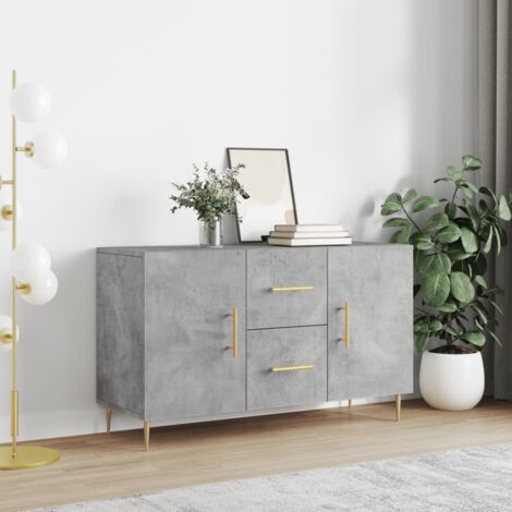 Vidaxl – Buffet gris béton 100x36x60 cm – Bois d'ingénierie – Design moderne pour rangement optimisé – Parfait pour espaces contemporains (1/5)