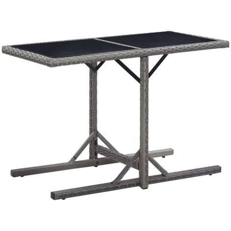 Table de jardin Anthracite 110x53x72 cm Verre et résine tressée vidaXL