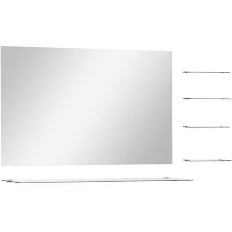 Miroir mural avec 5 étagères Argenté 100 x 60 cm vidaXL