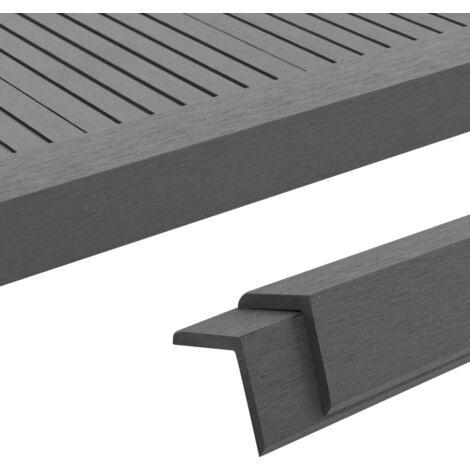 Vidaxl – Cornière de terrasse 5 pcs en bois composite WPC 170 cm – Résistante aux intempéries – Pour finition et nez de marche gris