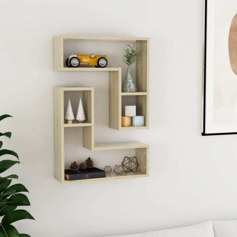Vidaxl – Étagère murale 2pcs chêne sonoma 50x15x50cm – Système de montage invisible – Bois d'ingénierie facile à nettoyer (1/5)