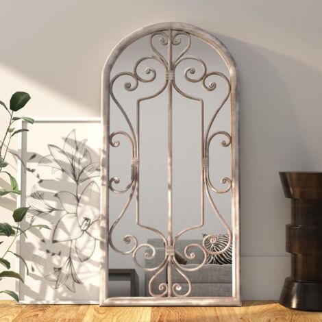 Vidaxl – Miroir sur pied 100x45 cm en fer – Effet rouille antique – Montage facile – Pour intérieur lumineux
