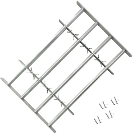 Vidaxl – Grille de sécurité réglable pour fenêtres – Acier galvanisé – Largeur extensible 500-650 mm – 4 barres transversales solides – Installation horizontale