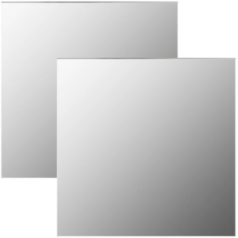 Miroirs muraux 2 pcs 50x50 cm carrés dans le verre