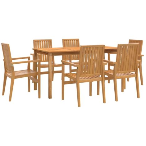 Ensemble à manger de jardin 7 pcs Bois de teck solide vidaXL (1/5)
