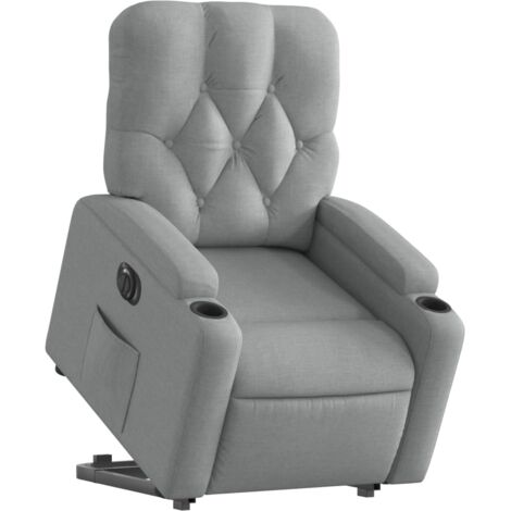 Fauteuil inclinable électrique gris clair tissu vidaXL (1/5)