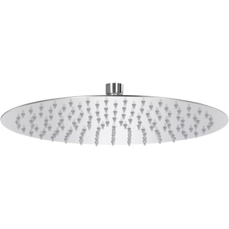 Vidaxl – Pomme de douche pluie ronde 30 cm – Acier inoxydable 304 – 140 buses anti-calcaire – Articulation pivotante pour angle ajustable
