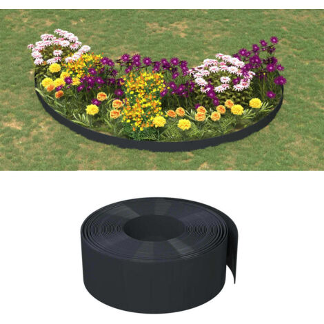 Bordures de jardin 5 pcs noir 10 m 20 cm polyéthylène vidaXL