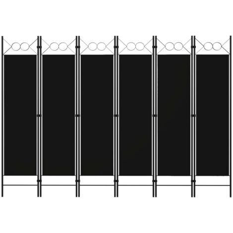 vidaXL Cloison de séparation 6 panneaux Noir 240x180 cm