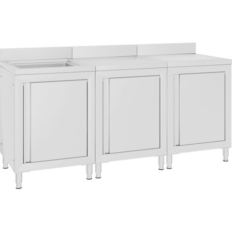 Évier de cuisine commercial 180x60x96 cm Acier inoxydable vidaXL