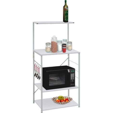 Armoire à micro-ondes Armoire de rangement Blanc 60x39,6x123 cm Aggloméré vidaXL (1/5)