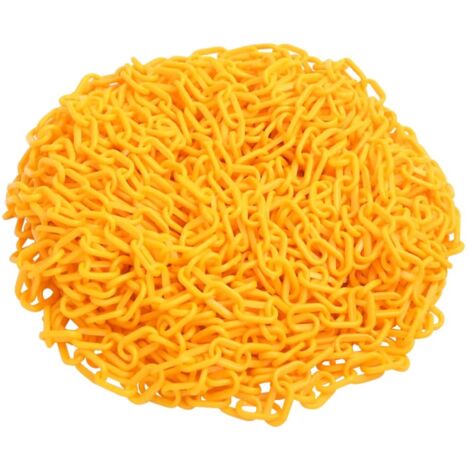 Chaîne d'avertissement Jaune 100 m Ø8 mm Plastique vidaXL