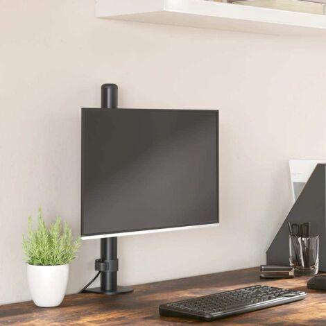 Vidaxl – Support de moniteur réglable en acier noir – VESA 75/100 mm – Hauteur 40 cm – Capacité 10 kg – Inclinaison et rotation ajustables (1/5)