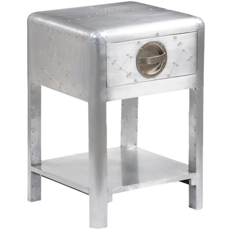 vidaXL Table de coin avec 1 tiroir vintage Style d'aviation (1/5)