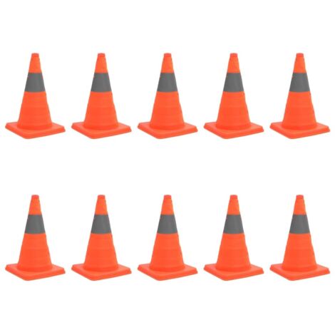 Cônes de signalisation escamotables 10 pcs 42 cm vidaXL
