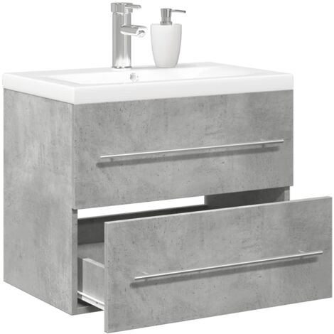 vidaXL 2 Piece Bathroom Furniture Set Concrete Grey Engineered Wood (1/6)