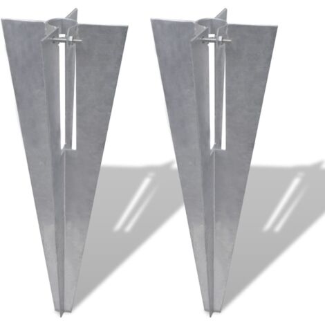 Piquets de poteau de clôture 2 pcs acier vidaXL695669