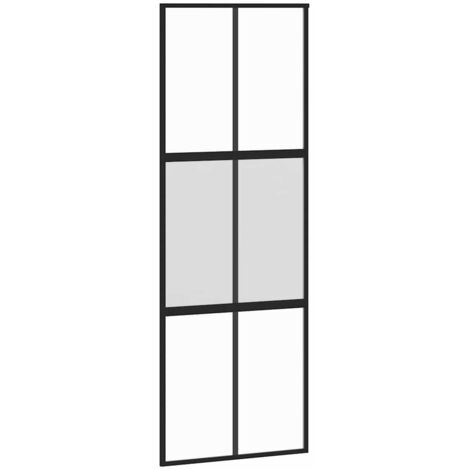Porte coulissante noir 76x205 cm verre trempé aluminium vidaXL