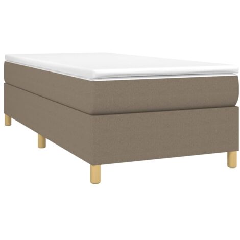 Cadre de lit à ressorts taupe 80x200 cm tissu vidaXL
