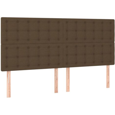 Tête de lit marron foncé 160 x 5 x 118/128 cm Tissu vidaXL