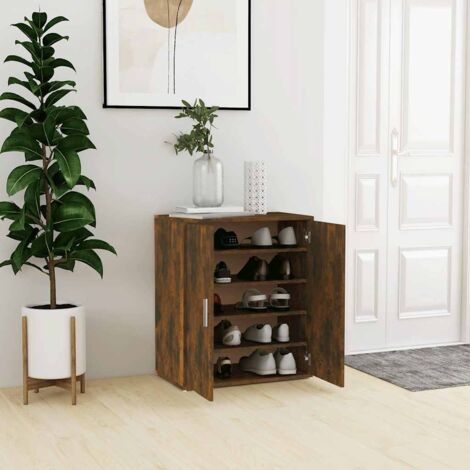 Meuble à chaussures Chêne fumé 60x35x70 cm Bois d'ingénierie vidaXL (1/5)