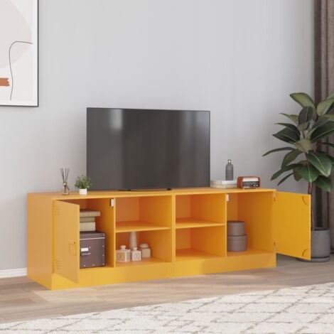 vidaXL Meubles TV 2 pcs jaune moutarde 67x39x44 cm acier (1/5)