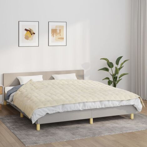 Couverture lestée Crème clair 155x220 cm 11 kg Tissu vidaXL