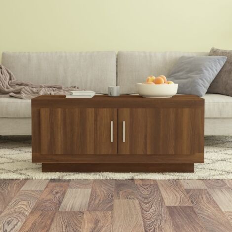 vidaXL Table basse Chêne marron 102x50x45 cm Bois d'ingénierie (1/5)