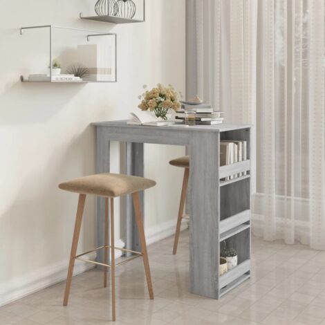 vidaXL Bar Table with Storage Rack Grey Sonoma 102x50x103,5cm Engineered Wood