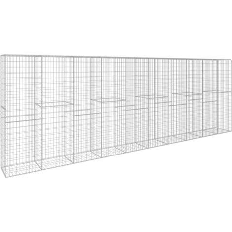Vidaxl – Mur en gabion avec couvercle en acier galvanisé 600 x 50 x 200 cm – Capacité de charge 1400 kg/m³ – Pour murs de soutènement durables