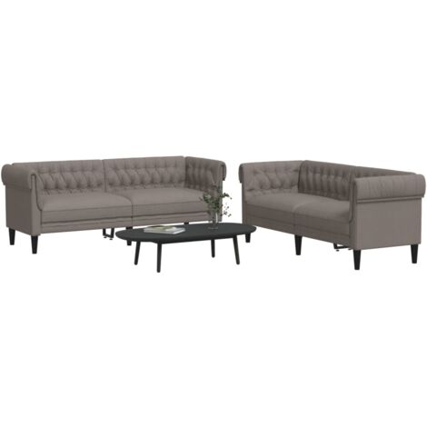 vidaXL Ensemble de canapés 2 pcs taupe tissu (1/5)