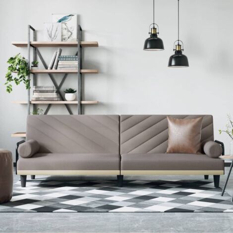 Canapé-lit avec accoudoirs taupe tissu vidaXL (1/5)