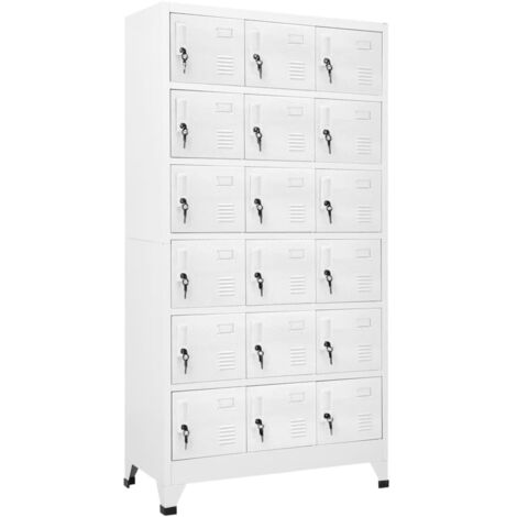 Vidaxl – Armoire d'atelier métal 90x40x180 cm – 18 compartiments avec portes verrouillables – Durable et facile à nettoyer – Pour vestiaires et espaces de rangement
