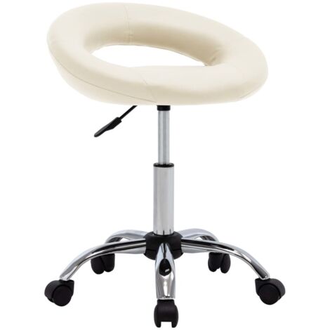 vidaXL Chaise de salle à manger pivotante Crème Similicuir (1/5)