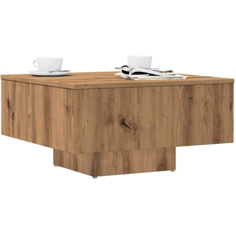 Vidaxl – Table basse en bois d'ingénierie 60x60x31,5 cm – Surface résistante à l'humidité – Grand espace de rangement – Design moderne