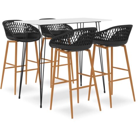 Ensemble de bar 5 pcs Blanc et noir vidaXL