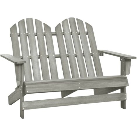Chaise de jardin Adirondack 2 places bois de sapin massif gris vidaXL
