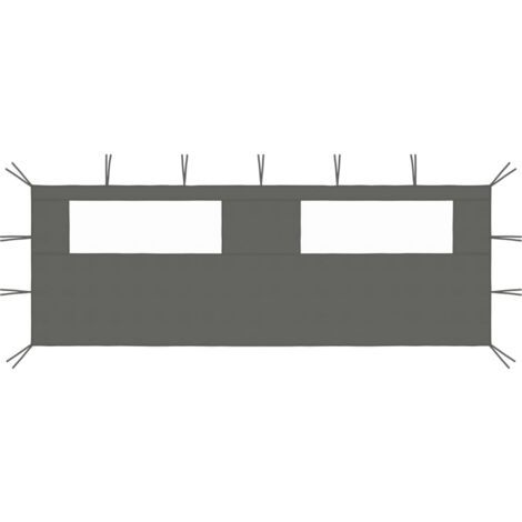 vidaXL Paroi latérale de belvédère avec fenêtres 6x2 m Anthracite