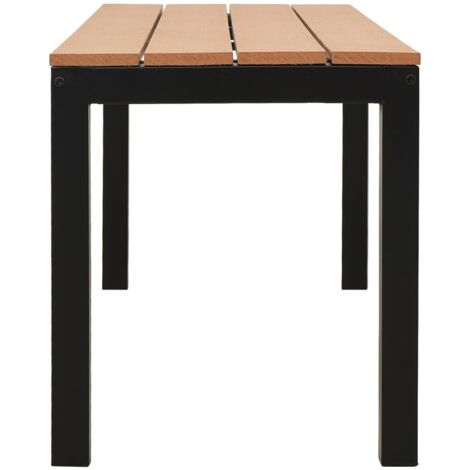 vidaXL Banc de jardin 110 cm acier et WPC marron et noir