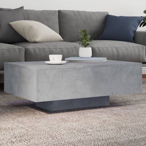 Vidaxl – Table basse fixe avec lumières LED – Dimensions 85x55x31 cm – Matériau bois d'ingénierie – Design contemporain pour salon (1/6)