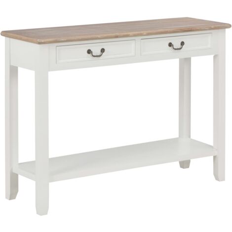Table console Blanc 110x35x80 cm Bois vidaXL