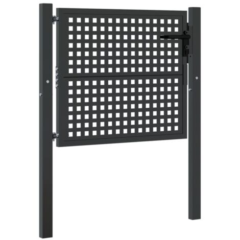 Vidaxl – Portail de jardin en acier anthracite 105x125 cm – Résistant à la corrosion – Avec serrure et poignée – Pour accès sécurisé