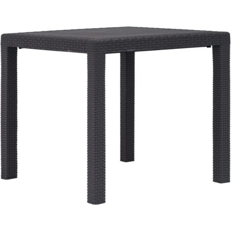 vidaXL Table de jardin Marron 79x79x72 cm Plastique Aspect de rotin