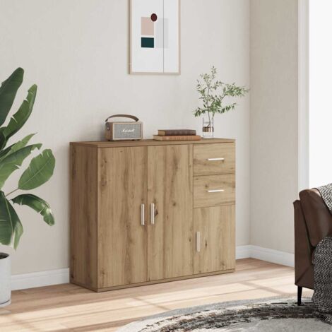 vidaXL Buffet chêne artisanal 91x29,5x75 cm bois d'ingénierie