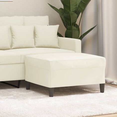 Vidaxl – Repose-pieds en velours crème 70x55x41 cm – Cadre en contreplaqué robuste – Design compact pour espaces réduits