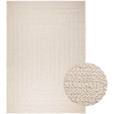 Vidaxl – Tapis kilim crème 200x290 cm – 100% polypropylène – Aspect jute – Résistant aux UV – Usage intérieur et extérieur