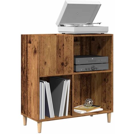 vidaXL Armoire à disques vieux bois 84,5x38x89 cm bois d'ingénierie