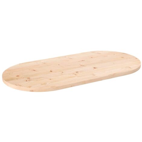 Vidaxl – Plateau de table en bois massif pin 100x50x2,5 cm – Surface non traitée – Pour tables basses et d'appoint – Design ovale