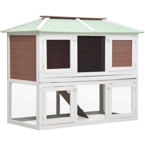 Cage double pour animaux Marron Bois vidaXL