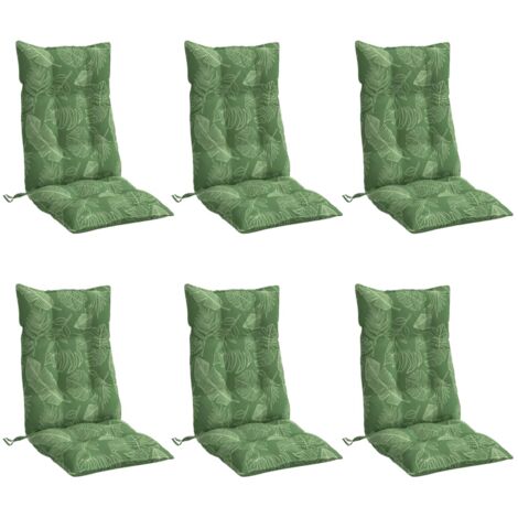 vidaXL Coussins de chaise à dossier haut lot de 6 modèle de feuille